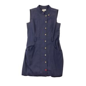 Calvin Klein Button Up Navy Blue Dress